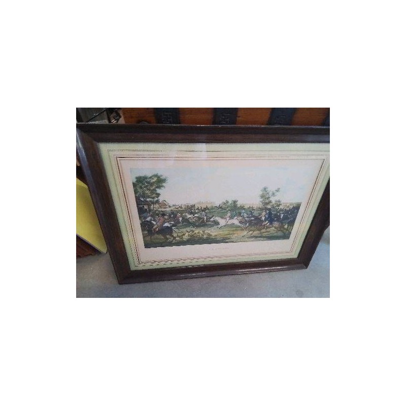 CADRE GRAVURE VERNET COURSE HIPPIQUE
