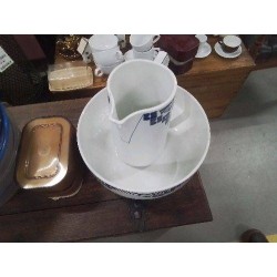 ENS DE TOILETTE BLANC BLEU COMÈTE MOULIN DES LOUPS 