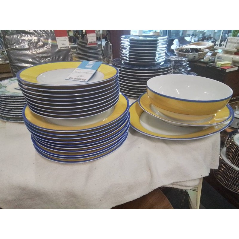 ENS VAISSELLE HAVILAND MODELE CLAUDE MONET GIVERNY BLEU JAUNE