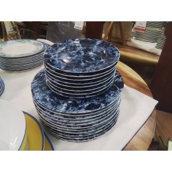 LOT ASSIETTES VILLEROY & BOCH COUL BEU MARBRE