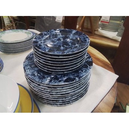 LOT ASSIETTES VILLEROY & BOCH COUL BEU MARBRE
