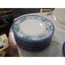 LOT ASSIETTES PORCELAINE ANGLAISE FLEURIES