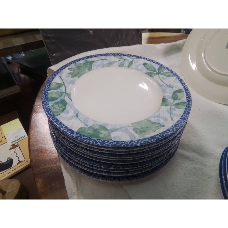 LOT ASSIETTES PORCELAINE ANGLAISE FLEURIES