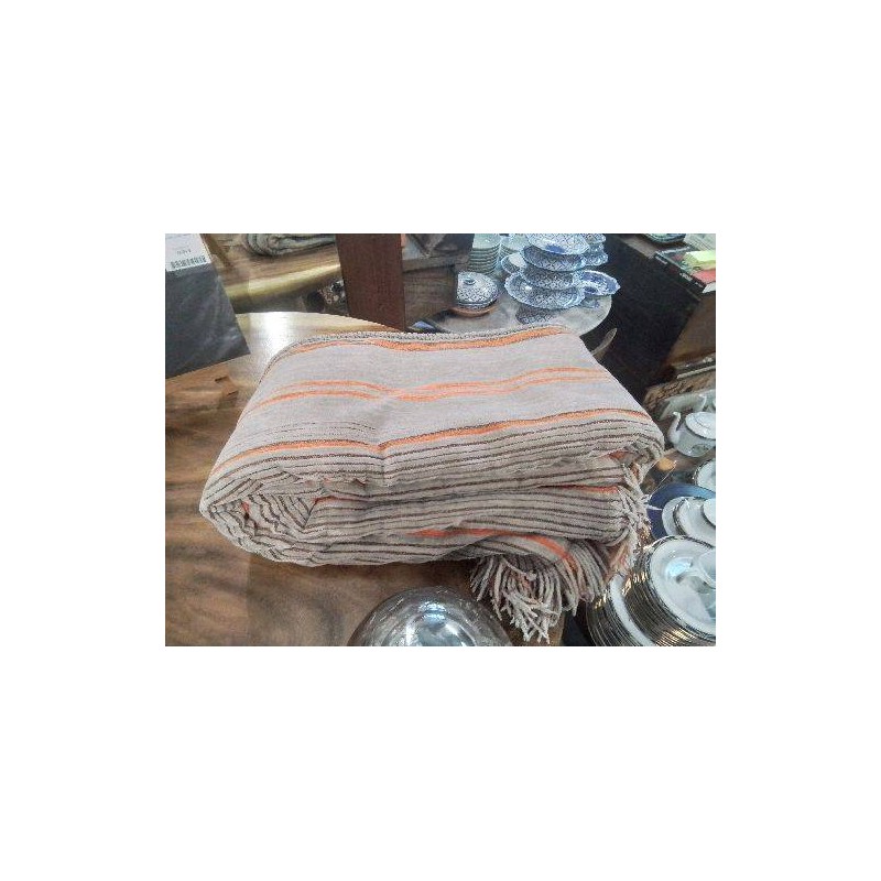 DESSUS DE LIT GRIS ORANGE