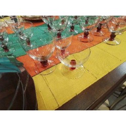 LOT VERRES ANC PIEDS ROUGE