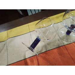 LOT VERRES ANCIENS PIED BLEU
