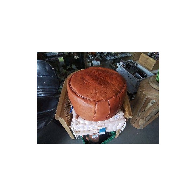 POUF MAROCAIN CUIR