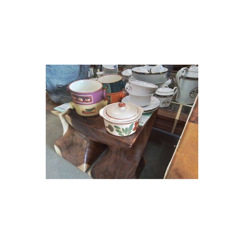CASSOLETTE DECOR FLEUR MARRON VERTE