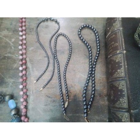COLLIER PERLES NOIRES 