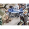 LOT PLATS POISSONS BLEUS