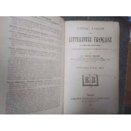 LIVRE ANCIEN HISTOIRE LITTÉRATURE FRANCAISE