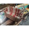 PANIÈRE RECT OSIER TISSU RAYÉ 
