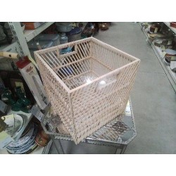 CORBEILLE CUBE ROTIN BLANCHI 