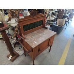 MEUBLE MARBRE ROUGE FAIENCE VERT