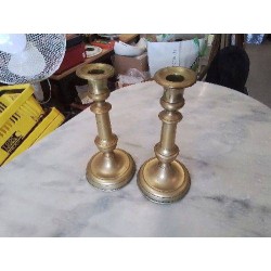 PAIRE DE BOUGEOIRS LAITON 