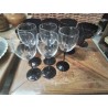 LOT 6 VERRES A VIN PIED NOIR