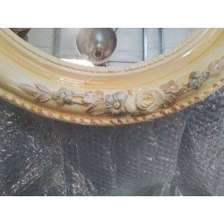 MIROIR OVALE FLEURS RELIEF