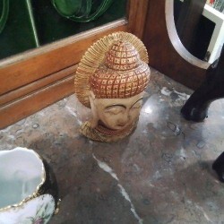 STATUETTE VISAGE BUDDHA BOIS