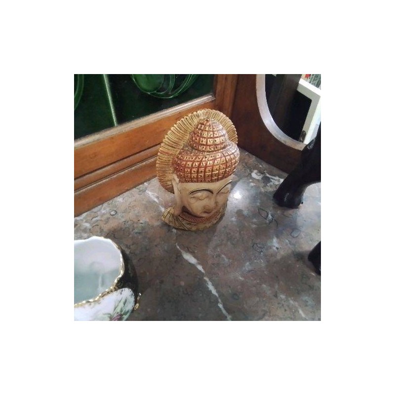 STATUETTE VISAGE BUDDHA BOIS
