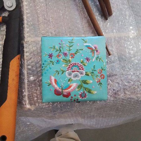 COFFRET BIJOUX PAPILLONS TURQUOISE