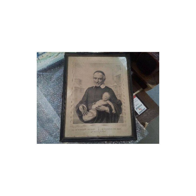 CADRE ANC LITHO N&B  ST VINCENT DE PAUL