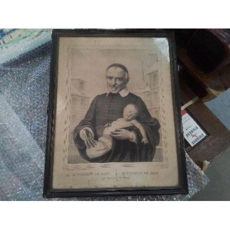 CADRE ANC LITHO N&B  ST VINCENT DE PAUL
