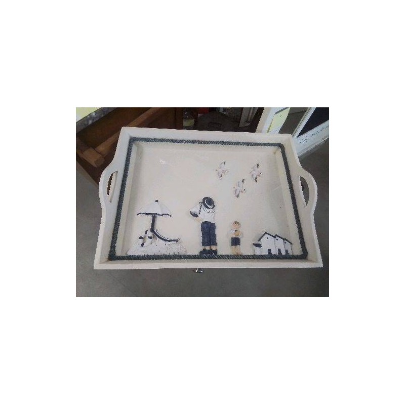 PLATEAU DECO MARINE ENFANTS OISEAUX