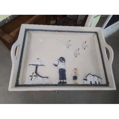 PLATEAU DECO MARINE ENFANTS OISEAUX