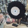 DÉCO CIRCULAIRE PLUMES NOIRES COQUILLAGES 