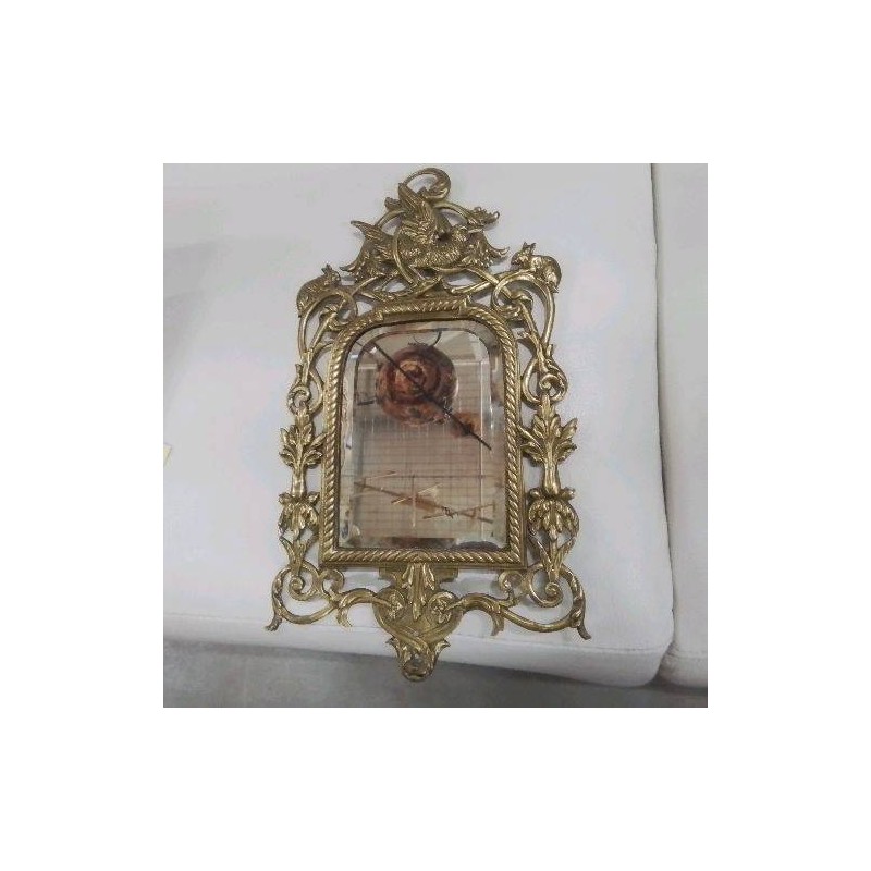 MIROIR BRONZE OISEAUX LAPINS 