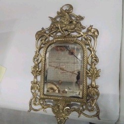 MIROIR BRONZE OISEAUX LAPINS 