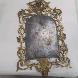 MIROIR BRONZE OISEAUX LAPINS 
