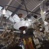 LUSTRE 3 CONES VERRE NOIR METAL 