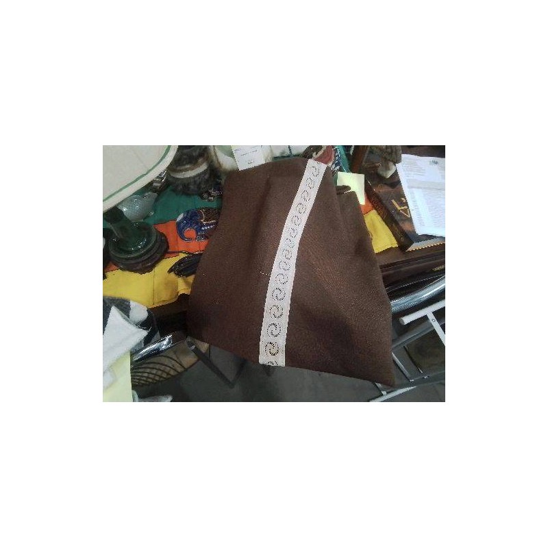 PAIRE DE HOUSSES COUSSINS MARRON BLANC 