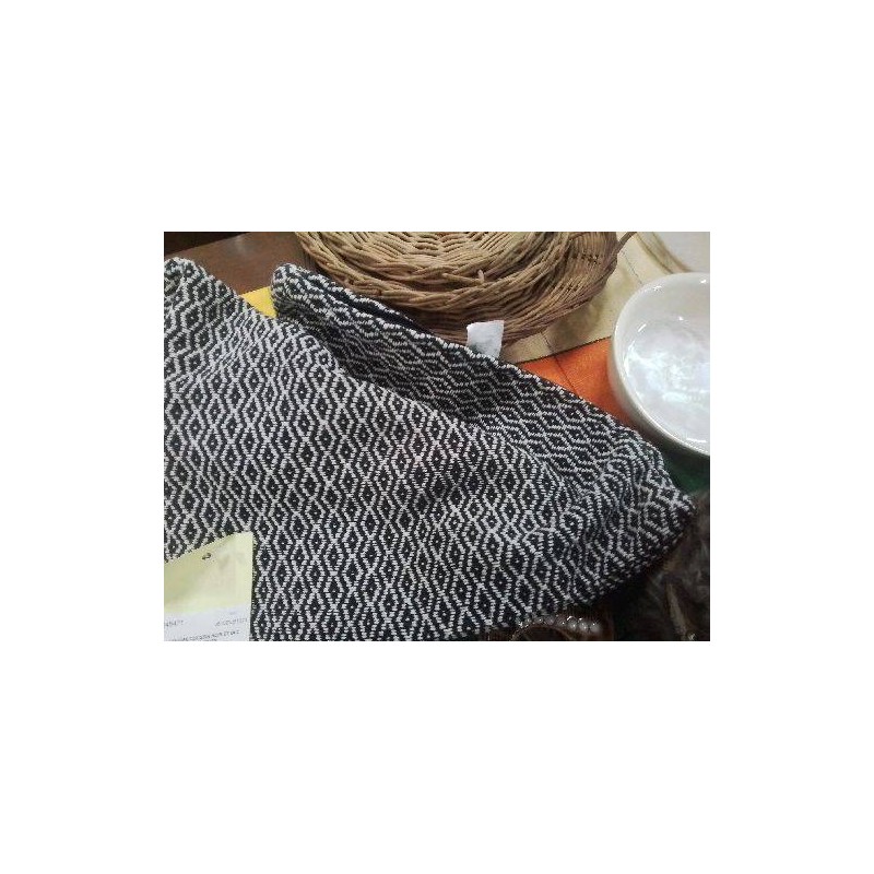 HOUSSE COUSSIN LOSANGES NOIR ET BLANC 