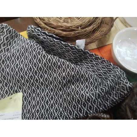 HOUSSE COUSSIN LOSANGES NOIR ET BLANC 
