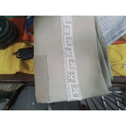PAIRE HOUSSES COUSSIN MARRON CLAIR LISERET BLANC 