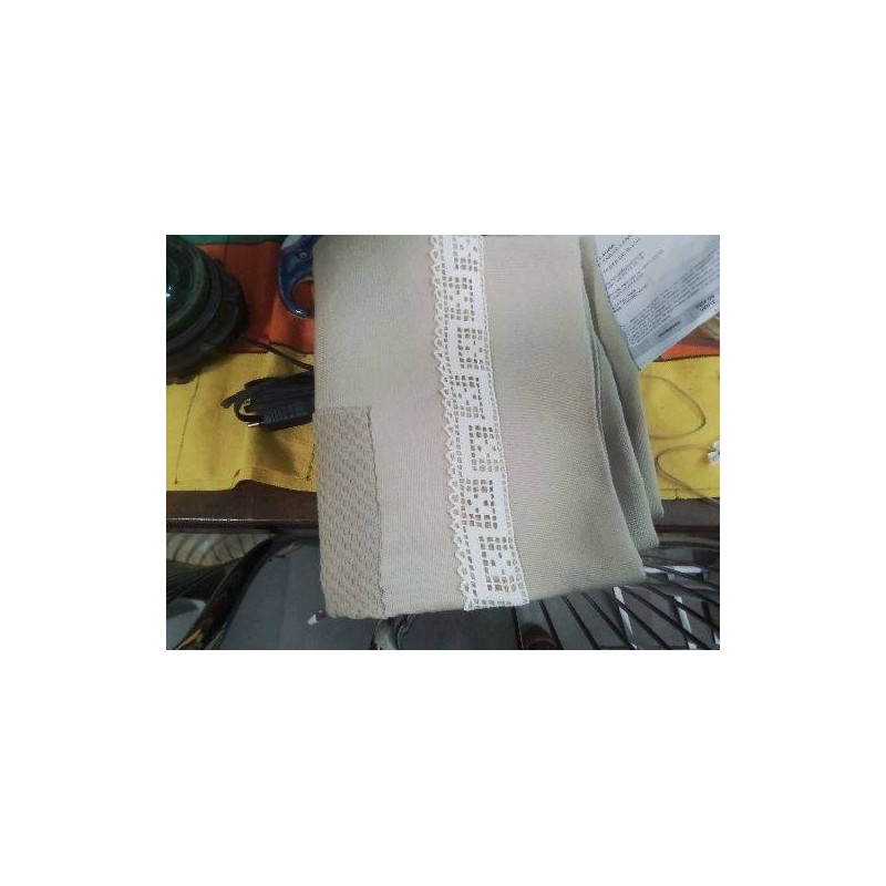 PAIRE HOUSSES COUSSIN MARRON CLAIR LISERET BLANC 
