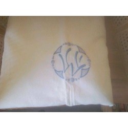 DRAP 2 PERS AJOURE BRODERIE BLEUE