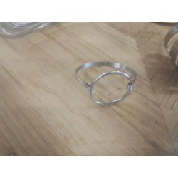 BRACELET JONC ARGENTÉ  ACIER ROND