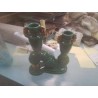 BOUGEOIR DOUBLE CERAMIQUE VERT ST ART DECO