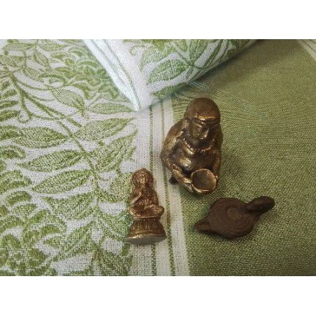 LOT 3 MINIATURES BRONZE BOUDDHA A ENCENS