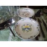 ASSIETTE FAIENCE DECORATIVE ANCIENNE SOLEIL OU OISEAUX
