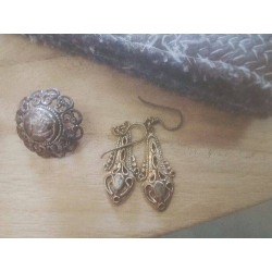 PAIRE DE BO CUIVRE ET NACRE