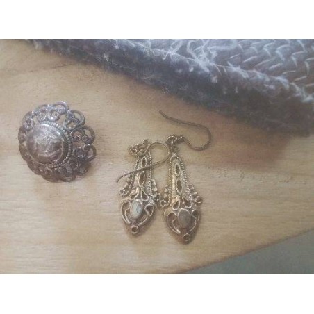 PAIRE DE BO CUIVRE ET NACRE