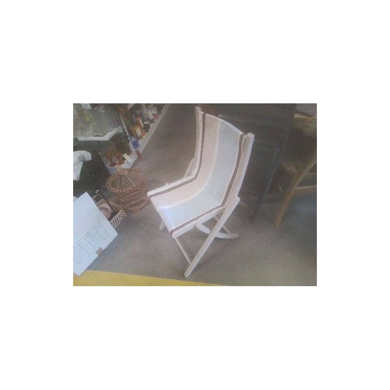 CHAISE PLIANTE TISSU RAYÉ 