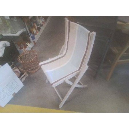 CHAISE PLIANTE TISSU RAYÉ 