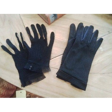 PAIRE GANTS NOIRS AJC