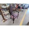 FAUTEUIL RELOOKÉ TISSU RAYÉ PIEDS CROISÉS 