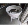 TABLE BASSE ROTIN BLANC DESSUS VERRE